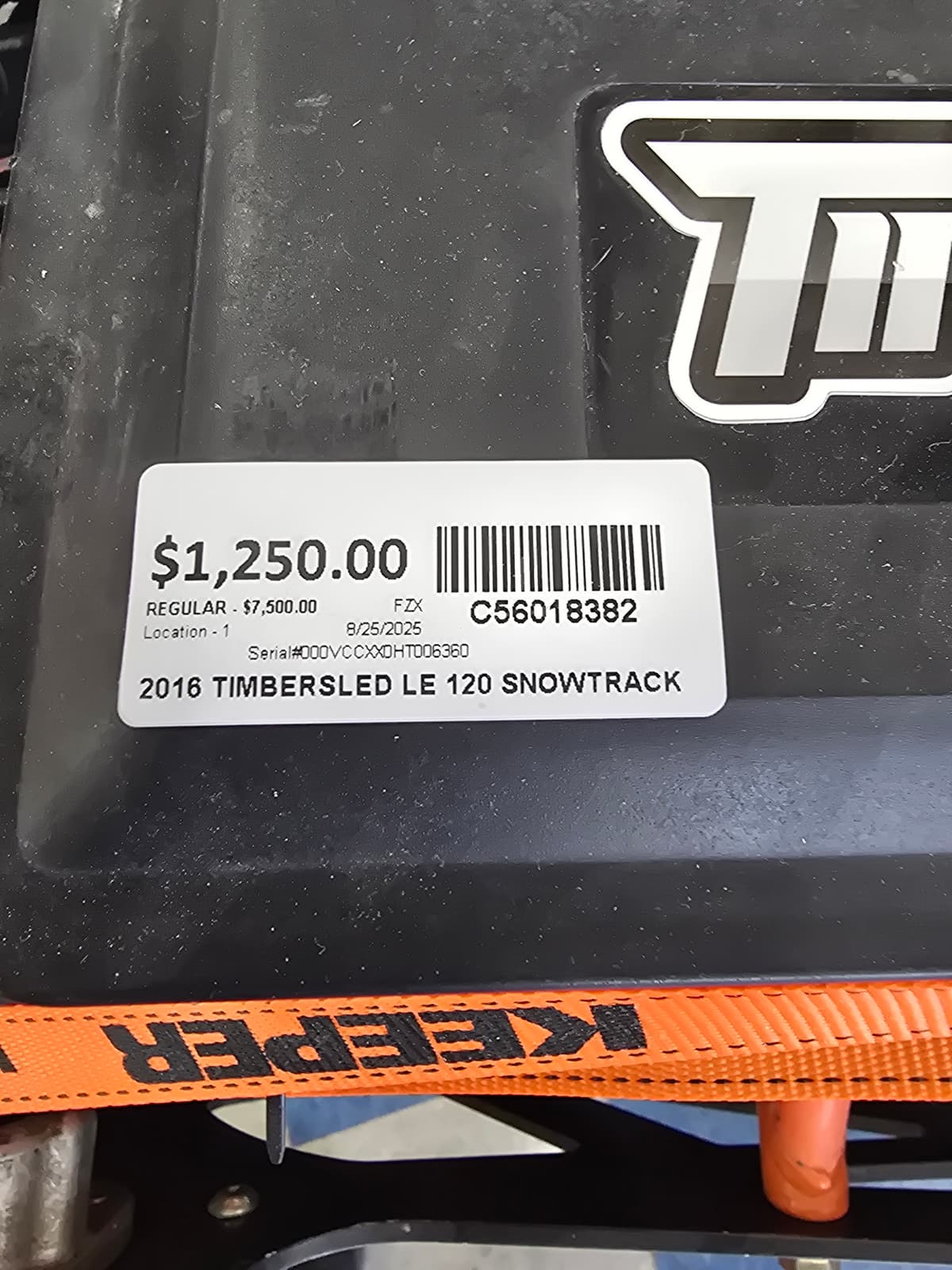 2016 Timbersled LE 120 Snowtrack Kit - Orange/Black 2